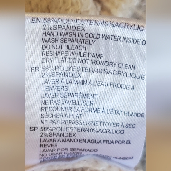 Neutral Mock Neck Belted Cream Knit Sweater Dress Size Medium - Picture 7 of 8